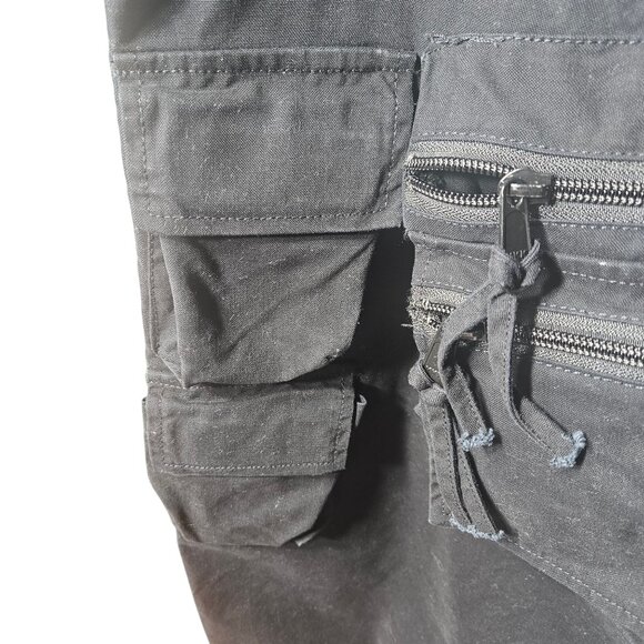 Tactical Cargo Utility Shorts Black Multi-Pocket Design With D-Rings & Zippers F - Picture 7 of 9